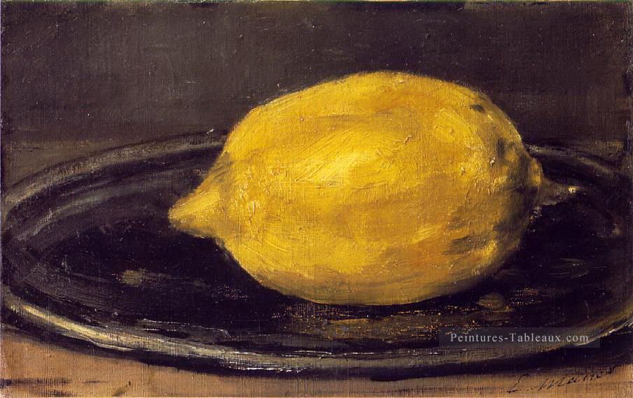 Le citron Édouard Manet Nature morte impressionnisme Peintures à l'huile
